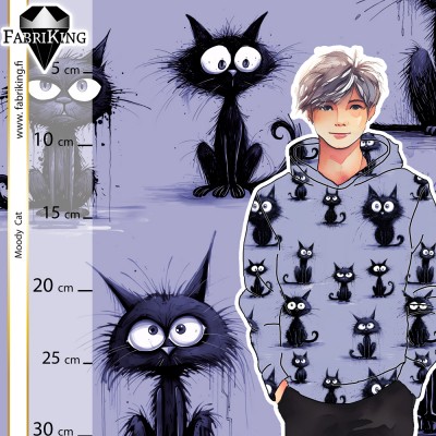 Moody Cats violet, trikoo 1,8m
