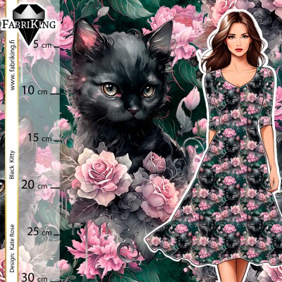 Black Kitty pink, trikoo 1m