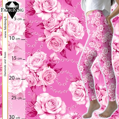 Diamonds and Roses light pink, luomutrikoo