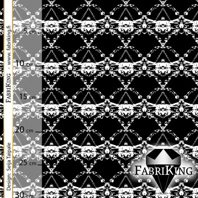 Crystal black-white, puuvillapanama