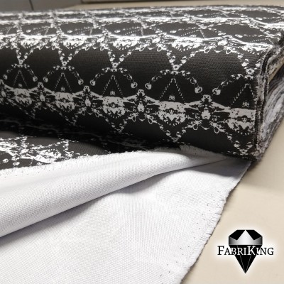 Crystal black-white, puuvillapanama