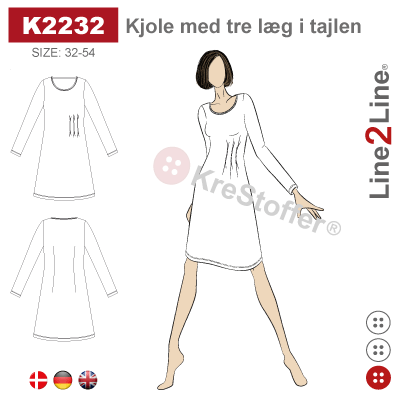 Line2Line: Dress with three waist pleats