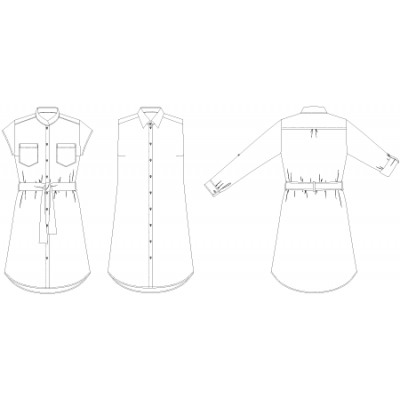 Line2Line: Shirt dress with pocket and belt