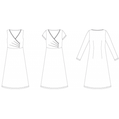 Line2Line: Dress with waist seam and wrap-effect