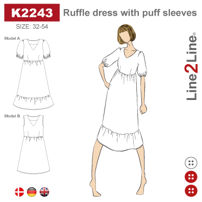 Line2Line: Ruffle dress with puff sleeves