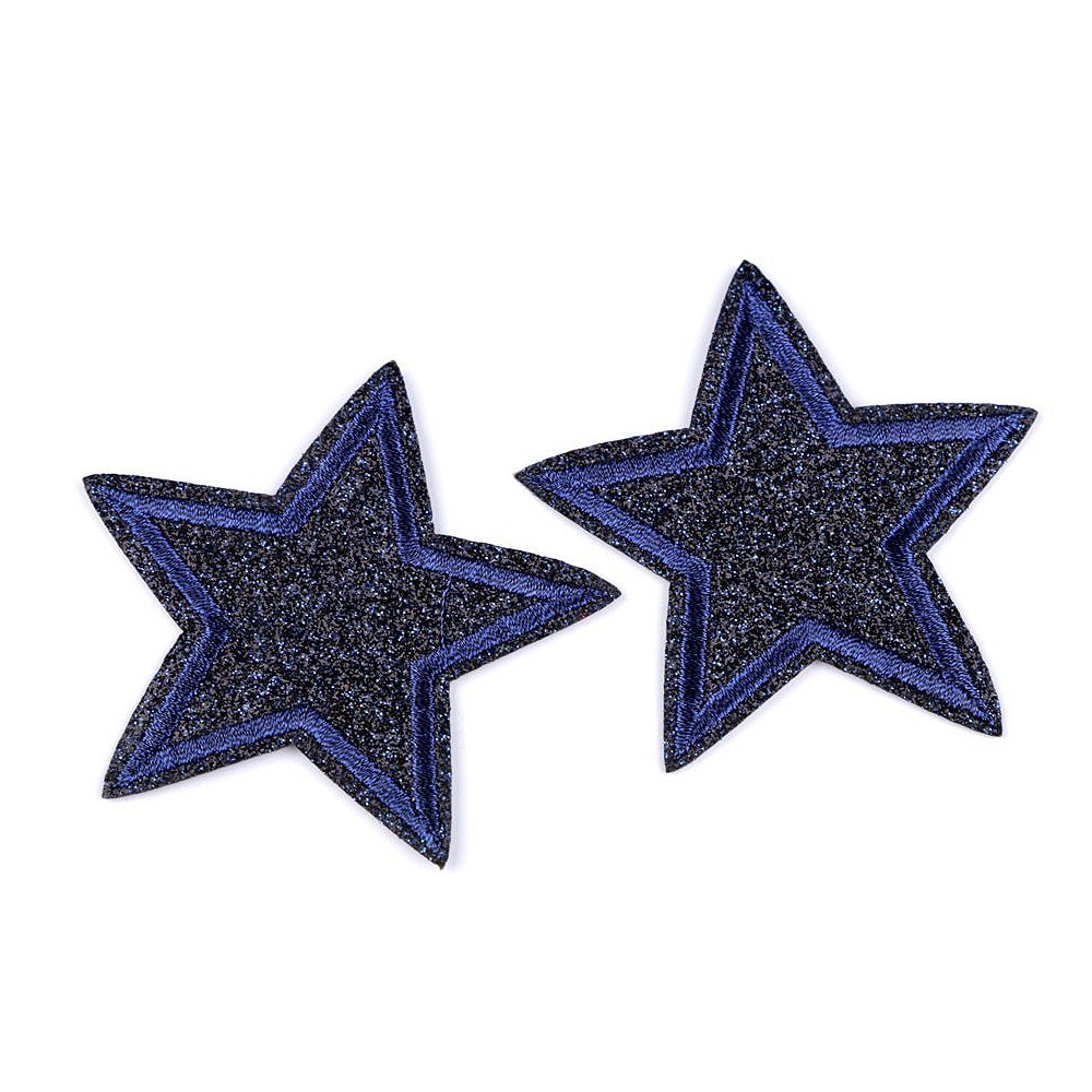 Silitysmerkki glittertähti (6,5 cm), tummansininen