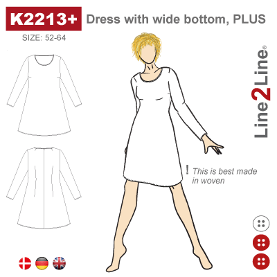 Line2Line:  Dress with wide bottom, PLUS