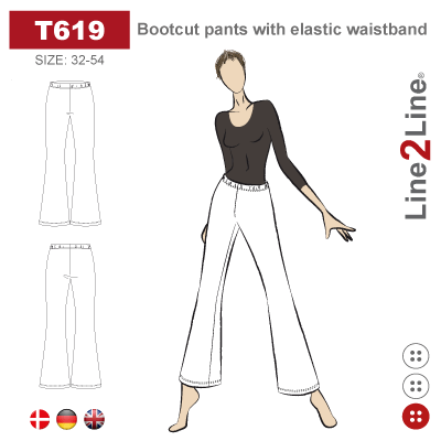 Line2Line: Bootcut pants with elastic waistband