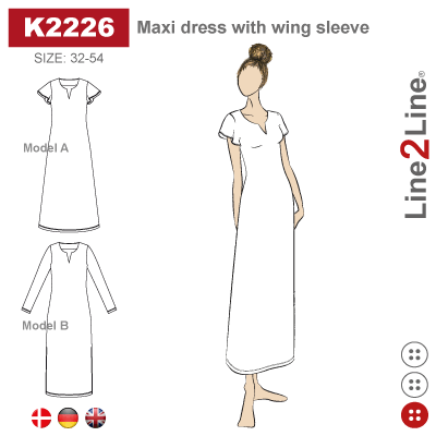 Line2Line: Maxi dress with wing sleeve
