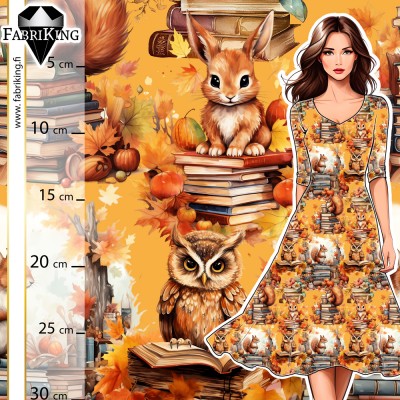Autumn books orange, trikoo 1,9m